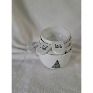 RAE DUNN Measuring Cups Christmas Tree Holiday 2024.  1 Set of 4
